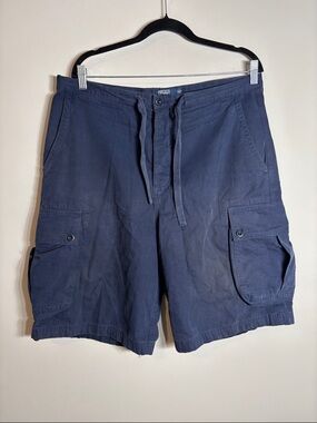 Polo Ralph Lauren Navy Military Cargo Shorts 34” Loose Fit